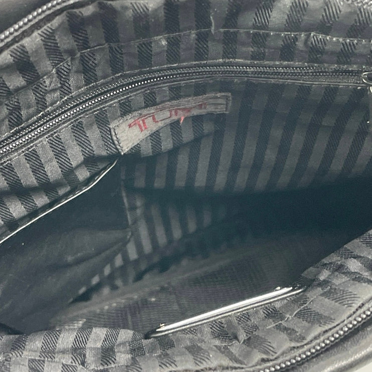 Tumi Women's Black Leather Nylon Travel Laptop Tote Shoulder Handbag Size OS