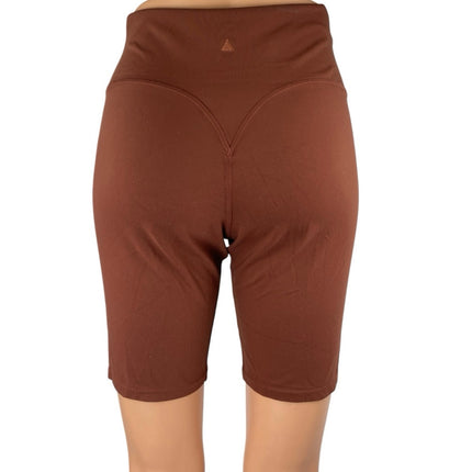 Vitality Women's Brown High Waisted Yoga Running Athletic Biker Shorts Size L