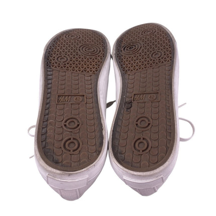 H&M Men's White Canvas Lace Up Low Top Casual Trainers Sneakers Shoes Size 9