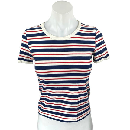 H&M Divided Multicolor Striped Crewneck Short Sleeve Casual Tee T shirt Top Sz S