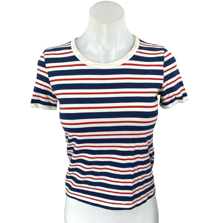 H&M Divided Multicolor Striped Crewneck Short Sleeve Casual Tee T shirt Top Sz S
