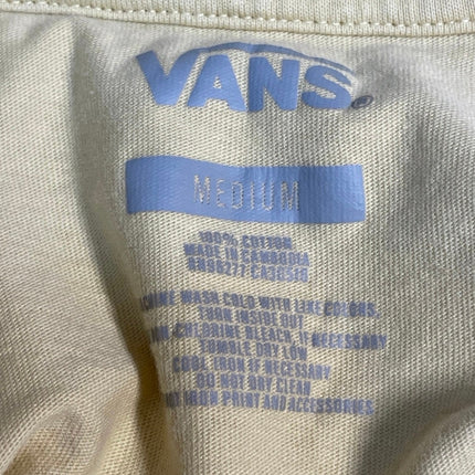 Vans Women's Yellow Long Sleeve Crew Flower Embroidered T Shirt Tee top Size M