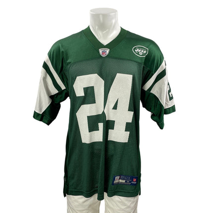 Reebok NFL New York Jets Darrelle Revis #24 Men's White Green Football Jersey M