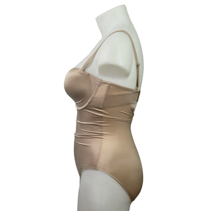 SPANX Suit Your Fancy Women's Brown Sleeveless Underwire Shapewear Bodysuit XL