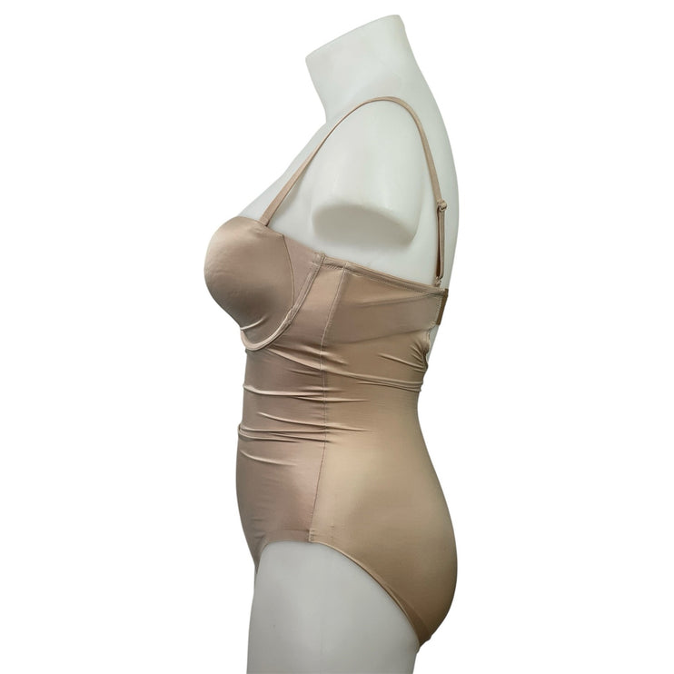 SPANX Suit Your Fancy Women's Brown Sleeveless Underwire Shapewear Bodysuit XL