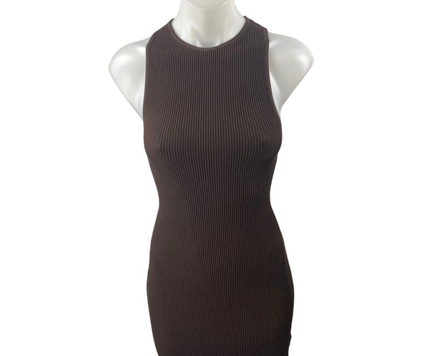 knit beige dress Coastal Cutie Ribbed Maxi Dress in Beige L / Beige
