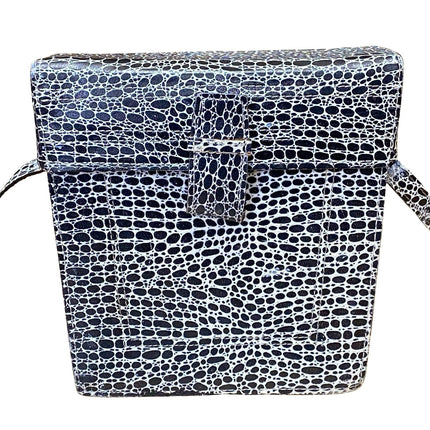 Mundi Women's Black White Snakeskin Animal Print Leather Crossbody Handbag OS