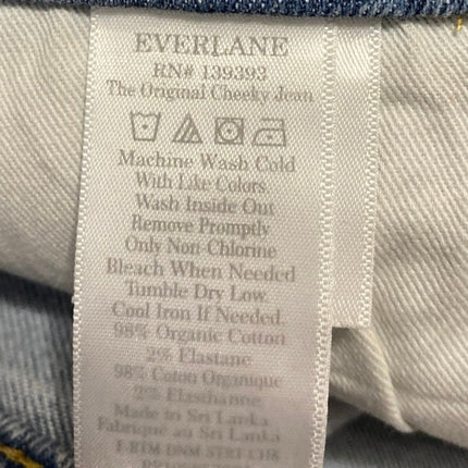 Everlane Original Cheeky Women's Blue Straight High Waist Denim Jeans Pants 27