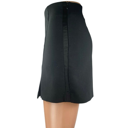 Zara Women's Black High Waisted Slit Zipper Mini Pencil A-line Skirt Skort Sz XS