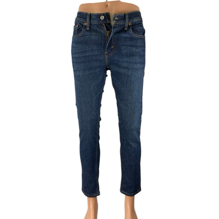 Levi's Men's Blue Mid Rise Dark Wash Button Skinny Leg Denim Jeans Size W29 L30