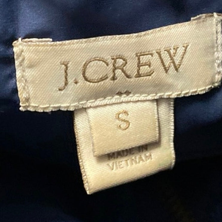 J.Crew Women's Blue Sleeveless Full Zip Quilted Down Puffer Coat Jacket Vest S