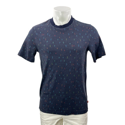 Scotch & Soda Mens Black Geometric Short Sleeve Crew Neck T Shirt Tee Top Size S