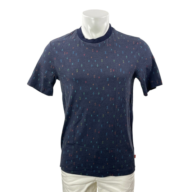 Scotch & Soda Mens Black Geometric Short Sleeve Crew Neck T Shirt Tee Top Size S