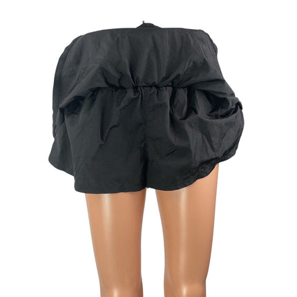 FP Movements Women's Gray Black Two Tone Smocked Elastic Waist Athletic Shorts S