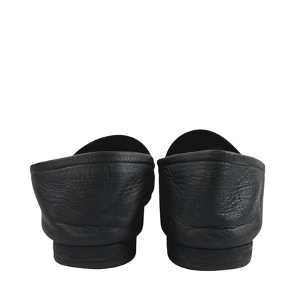 Gucci Women's Black Leather Horsebit Accent Slip On Loafers Flats 35 1/2 US 4.5