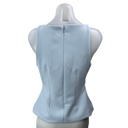 NEW Aritzia Babaton Blue Sleeveless Boat Neck Zip Tank Peplum Blouse Top Size M