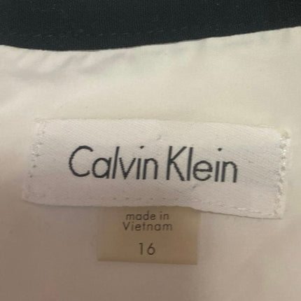 Calvin Klein White Black Striped Sleeveless Zip Cami Career Mini Sheath Dress 16