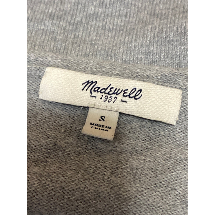 Madewell Women's Gray Wool Knit V-neck Long Sleeve Sweatshirt Sweater Top Size S