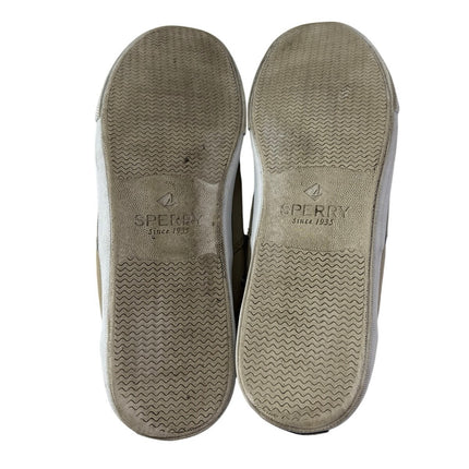 Sperry Men's Striper II CVO Beige Tan Lace Up Top-Sider Flatrs Sneakers Shoes 12