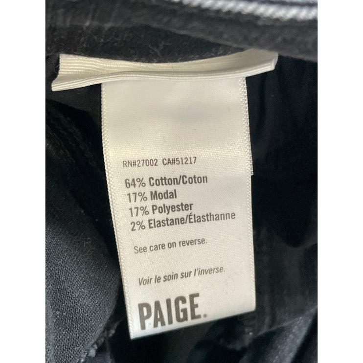 Paige Cindy Black Willow High Waisted Slim Fit Straight Leg Denim Jeans Pants 27