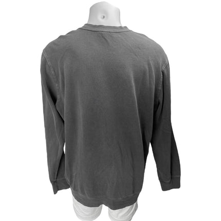 Eddie Bauer Men's Dark Gray Long Sleeve Fleece Crew Neck Sweatshirt Top Size XLT