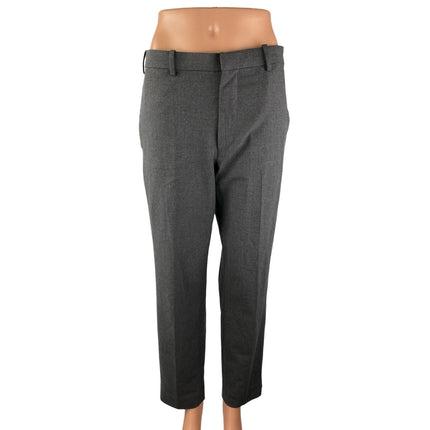 Uniqlo Men's Gray High Rise Slim Fit Straight Leg Trousers Dress Pants Size M