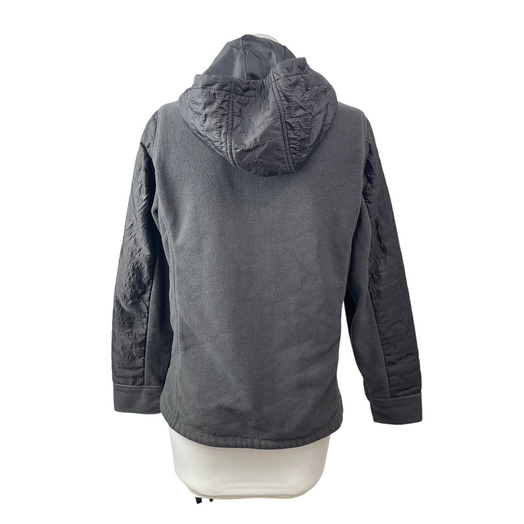 Vantage Gray Quilted Full Zip Long Sleeve Hooded Running Athletic Coat Jacket M