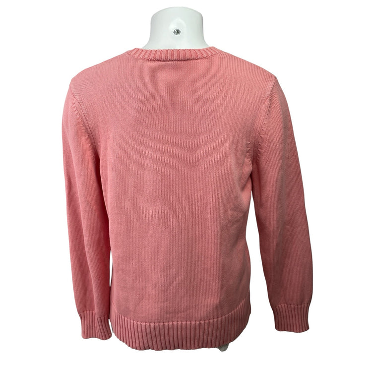Bloomingdale's Mens Pink knit Crewneck Long Sleeve Pullover Sweater Top Size M