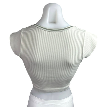Urban Outfitters Out From Under White Rib Knit Short Sleeve Crop Shirt Top M/L
