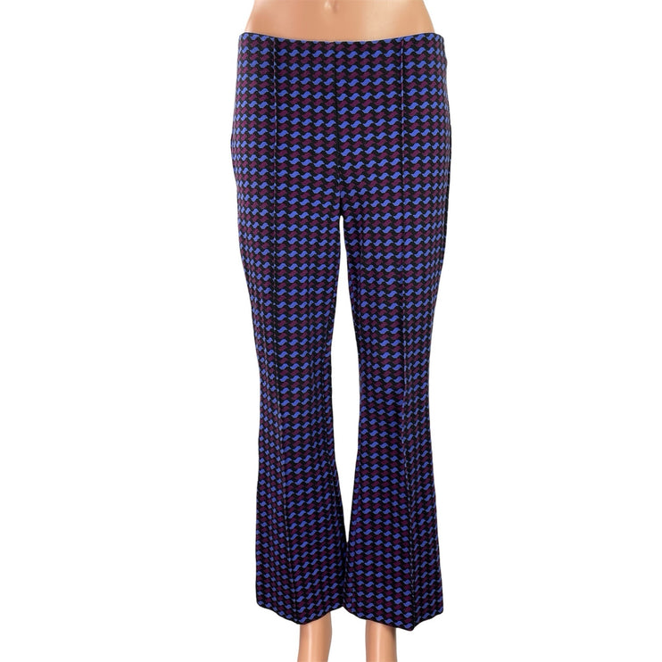 Anthropologie Maeve The Margot Kick Flare Geometric Crop Trousers Pants Size S