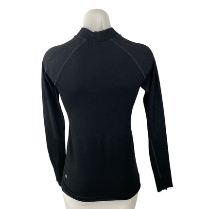 Lululemon Black Wool Long Sleeve Slim Yoga Gym Athletic Activewear T-Shirt Top S