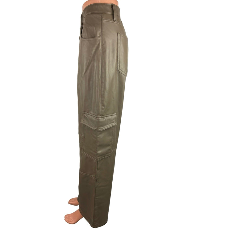 Abercrombie & Fitch Curve Love Vegan Leather Cargo 90s Relaxed High Rise Pant 16