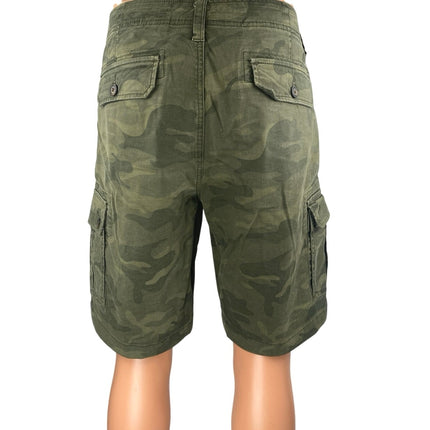 Aeropostale Men's Green Camo Camouflage Straight Outdoor Cargo Shorts Size 34