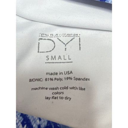 DYI Blue Snakeskin Athletic Yoga Crop Top High Rise Leggings Two Piece Set Sz S