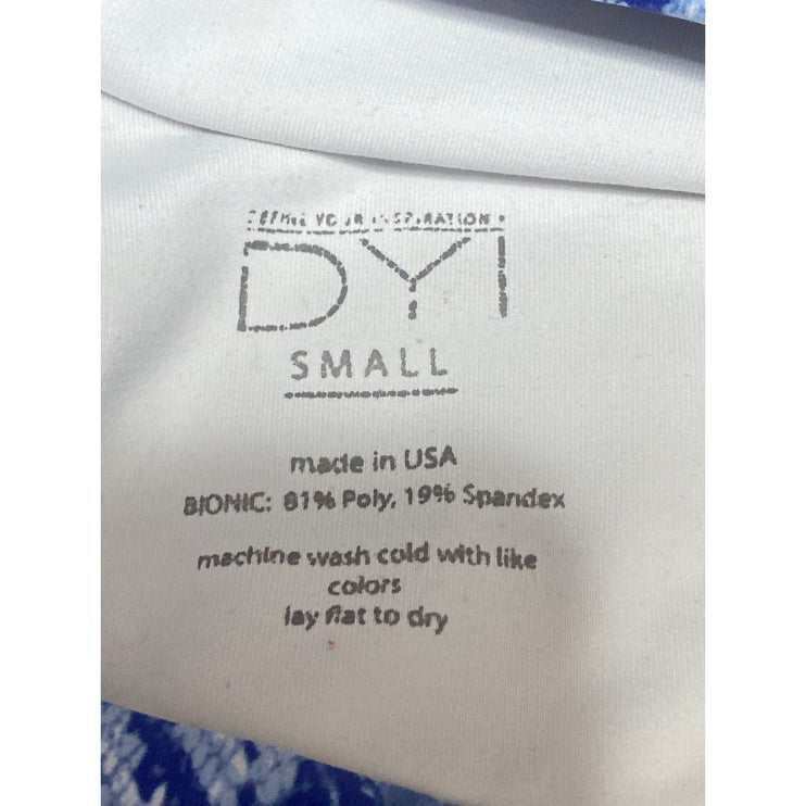 DYI Blue Snakeskin Athletic Yoga Crop Top High Rise Leggings Two Piece Set Sz S