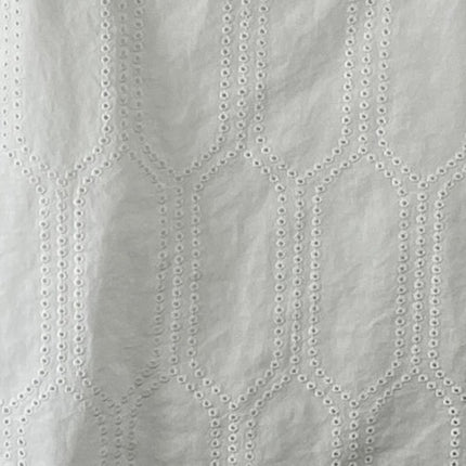 Ann Taylor Women's White Embroidered Boat Neck Short Puff Sleeve Blouse SIze L