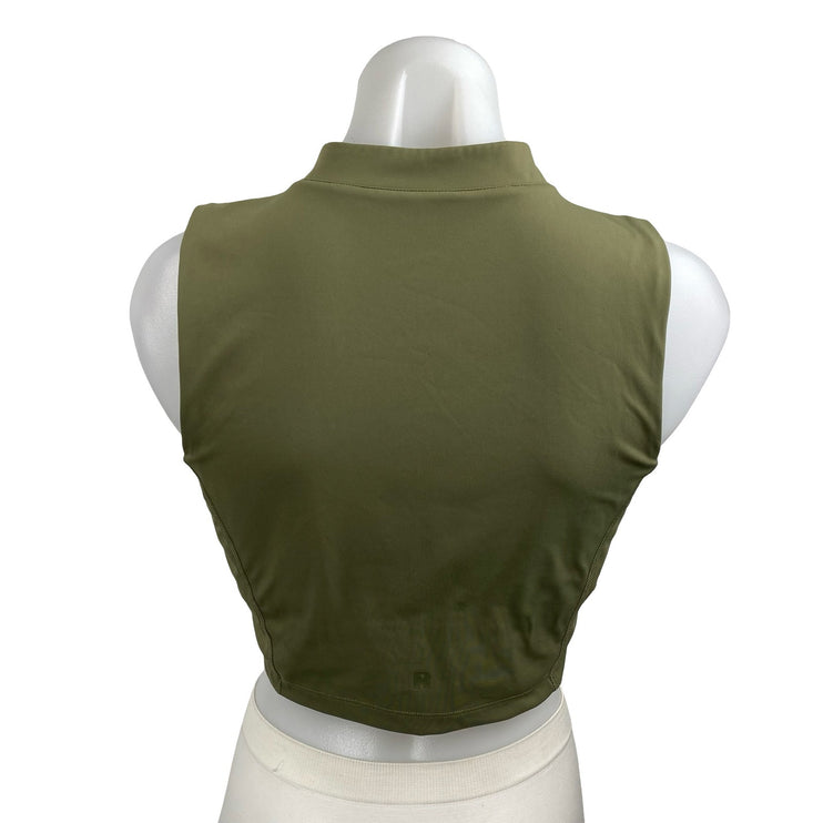 Recess Peekaboo Green Sleeveless Athletic Activewear Crop Tank Sports Bra Top M
