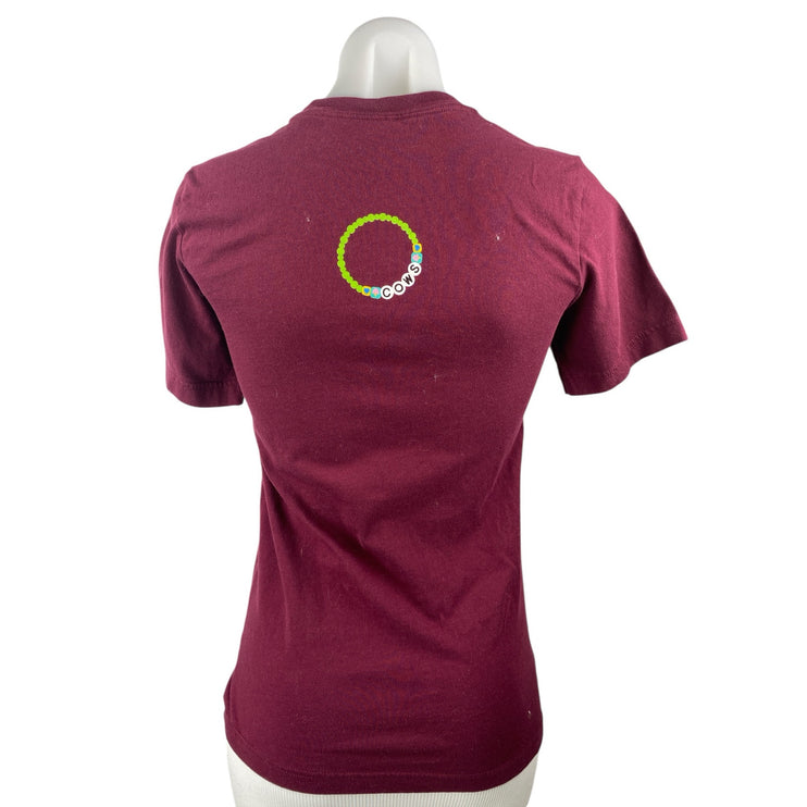COWS Haylor Swift The Eras Farm Tour Red Maroon Crew Taylor T Shirt Tee Top XS