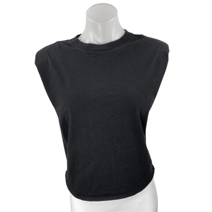 Aritzia Babaton Women's Black Short Cap Sleeve Crew Neck T Shirt Tee Top Sz 2XS