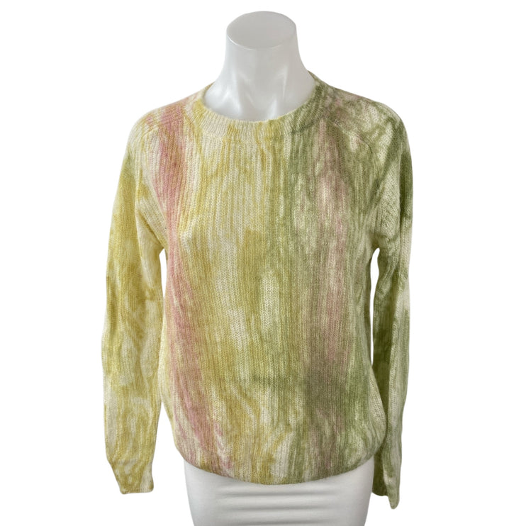 Zara Women's Alpaca Wool Tie Dye Crew Neck Long Sleeve Sweatshirt Sweater Top M