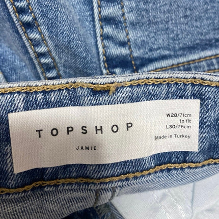 Topshop Jamie Women's Blue Light High Waisted Cropped Skinny Denim Jeans Size 6