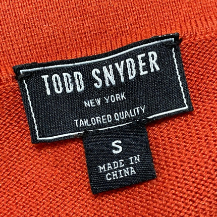 Todd Snyder Men's Orange Silk Knit Short Sleeve Button Down Shirt Top Size S