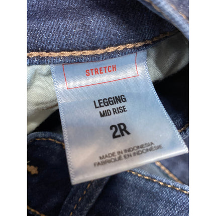 Express Stretch Blue Floral Embroidery Distressed Mid Rise Denim Jeans Pants 2