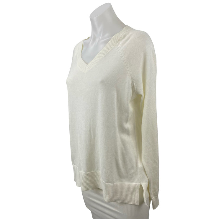 Lucky Brand Cloud Soft Women's Cream V Neck Long Sleeve Sweatshirt Sweater Top S