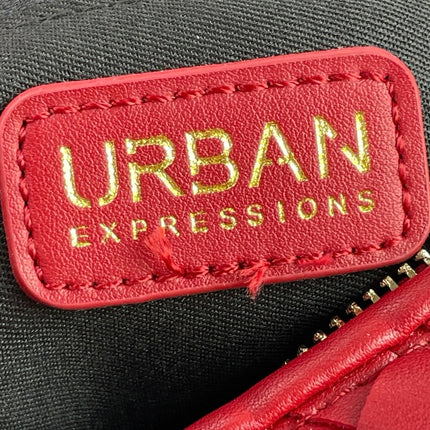 Urban Expressions Red Woven Weave Knotted Hobo Shoulder Mini Handbag Size OS