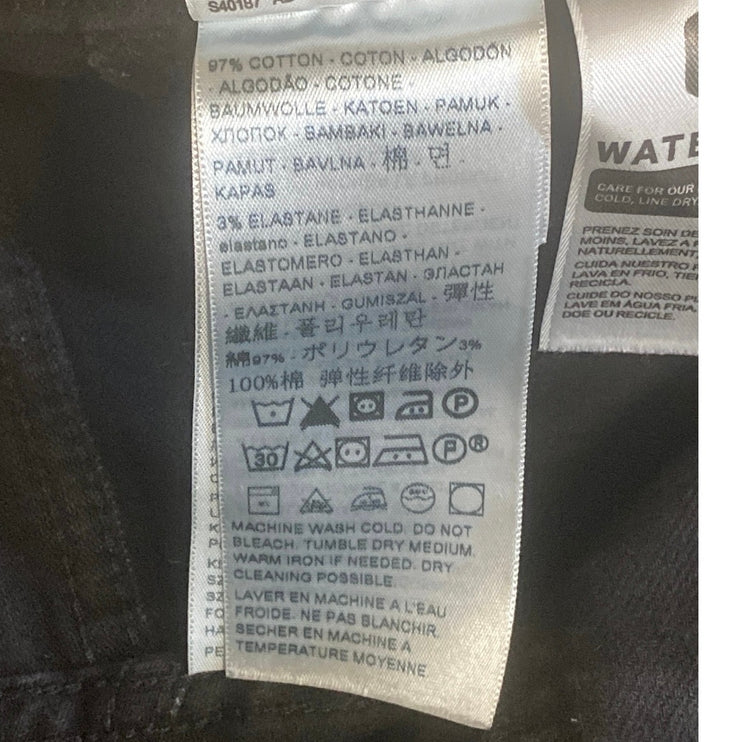 Levi's 721 High Rise Skinny Women's Black Distressed Ankle Denim Jeans Size 26