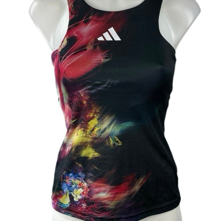 Adidas Melbourne Tennis Black Printed Racerback Workout Athletic Tank Top XS