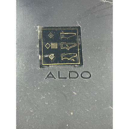 Aldo Upstep Black Patent Leather Almond Toe Block Heel Platform Ankle Boots 10