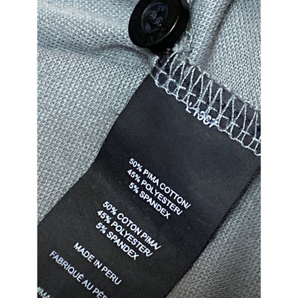 CUTS Men's Gray Curve-Hem Short Sleeve Golf Casual Cotton Polo Shirt Top Size L