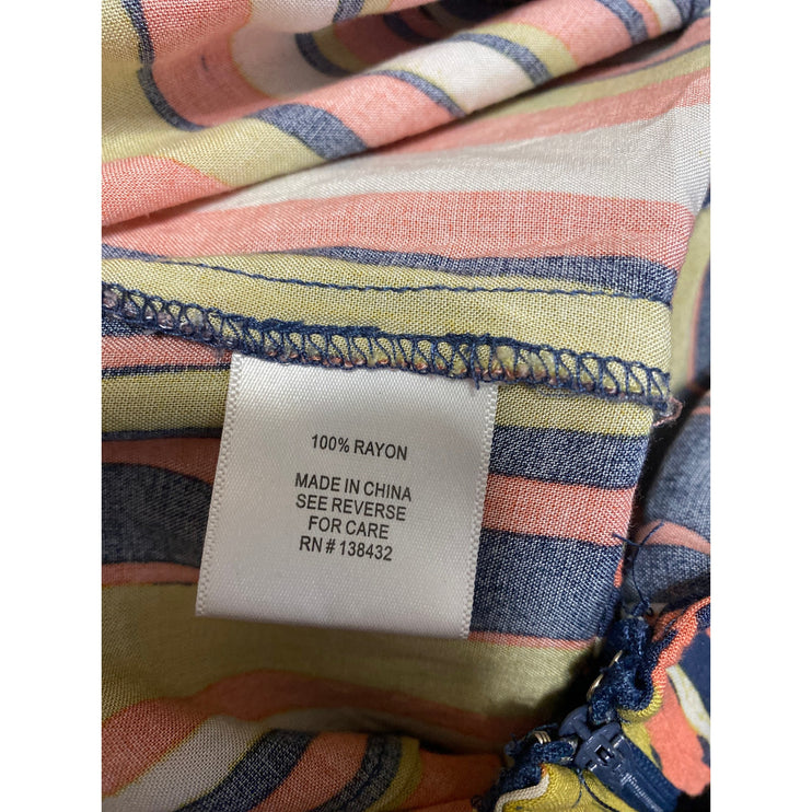 Modcloth Women's Multicolor Stiped Scoop Neck Sleeveless Wide Leg Jumpsuit Sz M